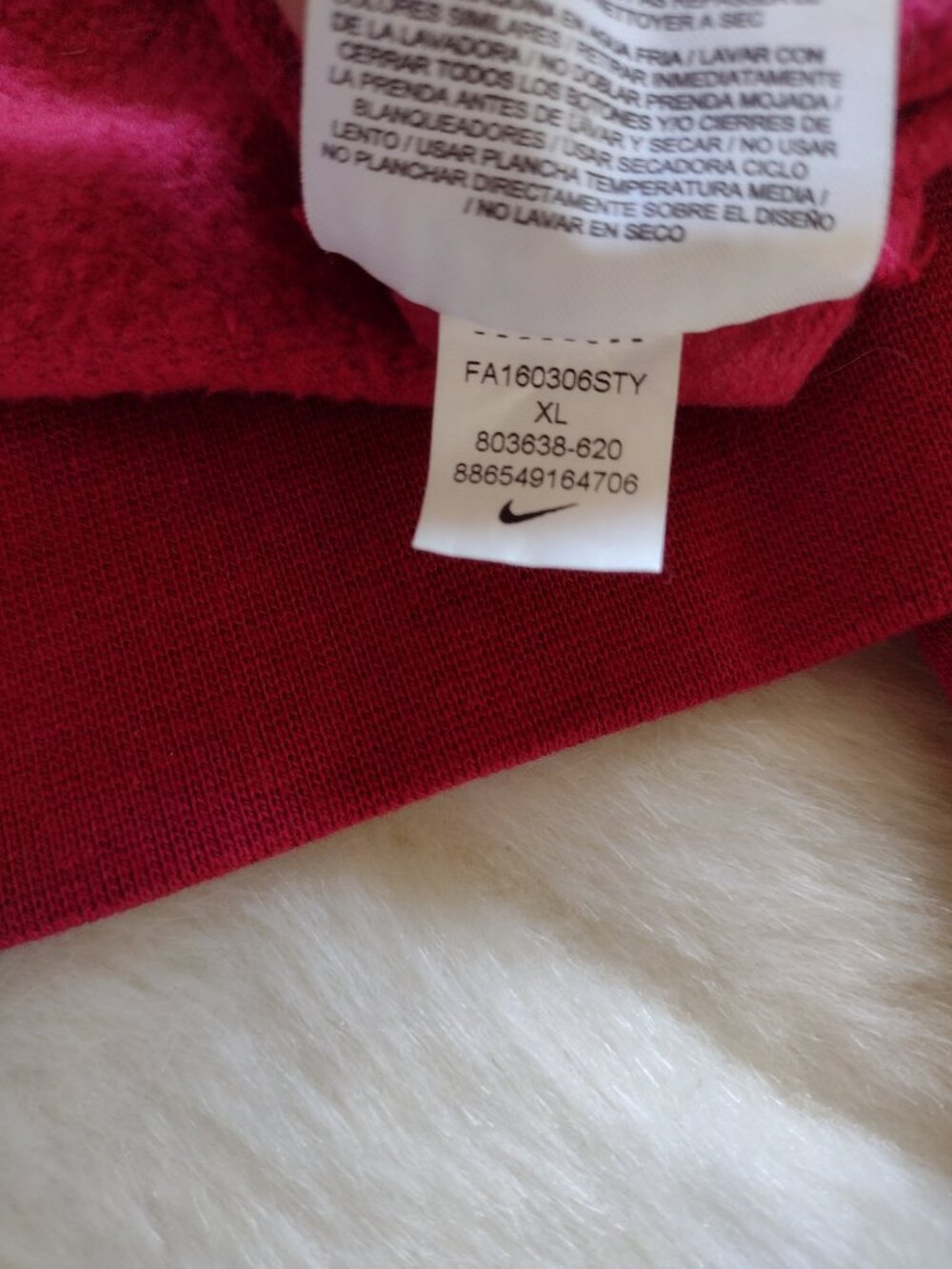 Nike Women's Hoodie Sweatshirt Red Full Zip XL - Picture 5 of 7